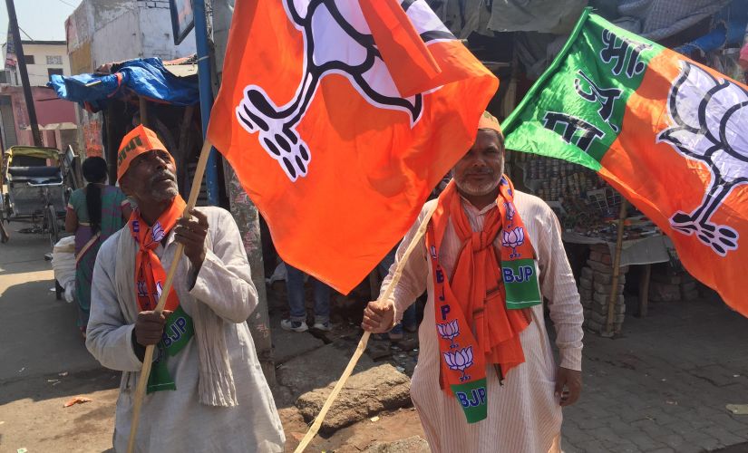 BJP workers in Ayodhya said they campaign on the plank of mandir during door to door campaign. Image courtesy: Parth MN/Firstpost