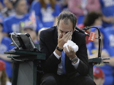 The umpire was taken to a nearby hospital after Shapovalo's accidental hit. AP