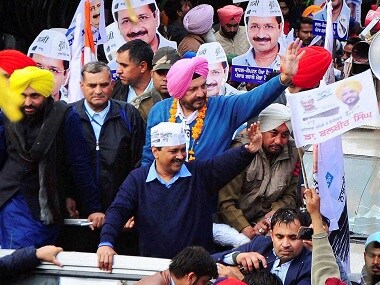 Aam Aadmi Party national convenor and Delhi Chief Minister Arvind Kejriwal in a rally in Punjab. PTI