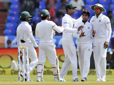 Bangladesh have their task cut out on Day 2 of the Hyderabad Test. AP