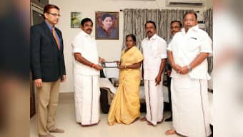 Fencer Bhavani Devi granted cheque of Rs 5.43 lakh by Tamil Nadu government