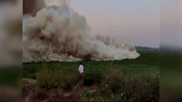 Bengaluru lake of fire: Debris caught fire at Bellandur water body on Thursday