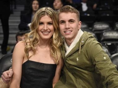 Eugenie Bouchard with John Goehrke at a Brooklyn Nets NBA home. Image courtesy: Twitter
