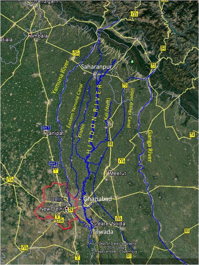 A map of the Hindon river. Image courtesy: Sajid Idrisi