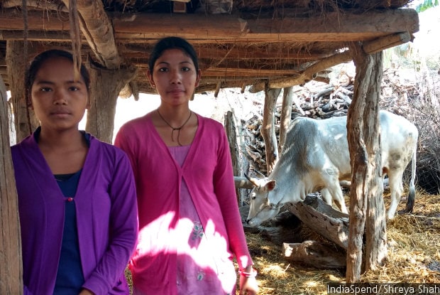 Seventeen-year-old Binita, left, rides 7 km on her bicycle through forests in Katarniaghat sanctuary, in the central Uttar Pradesh district of Bahraich. She said a school near her house would help her attend school more often.
