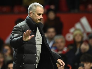 Jose Mourinho during the match between Manchester United and Hull City. AFP