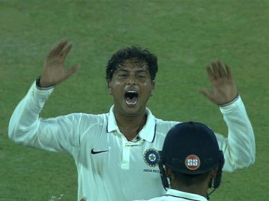 Kuldeep Yadav in action in the Duleep Trophy. Image courtesy: BCCI website