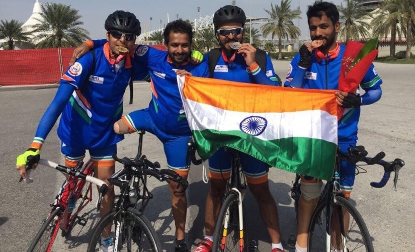 Abhishek Singh Sheku (left), Aditya Mehta (second from left), Divij Shah and Harinder Singh (right). Image courtesy: Anannya Sarkar