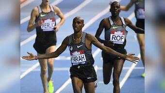 Mo Farah closes out indoor track career by setting new European record at British Grand Prix