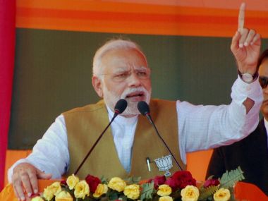 Prime Minister Narendra Modi in Fatehpur on Sunday. PTI
