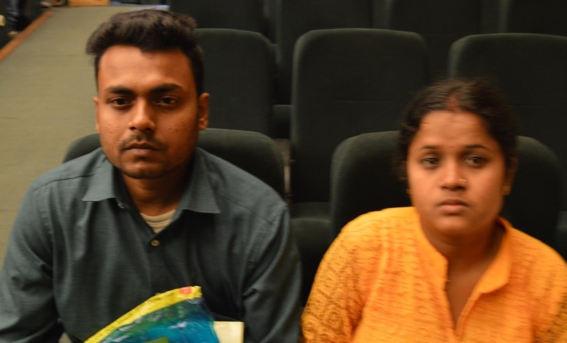 Monica Mondal (right) with her husband. Firstpost/Anannya Sarkar