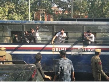 Protests at Ramjas College. News18