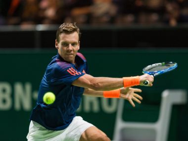 Fourth-seeded Tomas Berdych had a surprisingly tough first round. Image courtesy: Twitter/@abnamrowtt