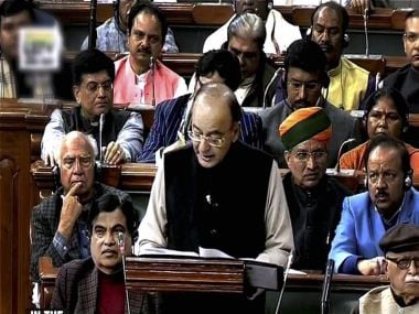 Finance Minister Arun Jaitley tabling the Union Budget for 2017-18 in the Parliament in New Delhi on Wednesday. PTI
