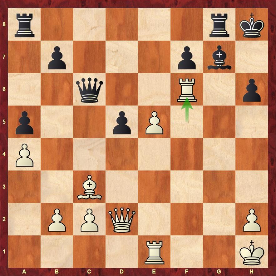 The rook moved to f6. If the bishop captures it, Qxh6 is a mate and if the queen moves then Rxh6 would lead to the same result.