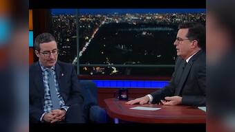 John Oliver to Stephen Colbert: I might get thrown out of America like a 'tea-bag'