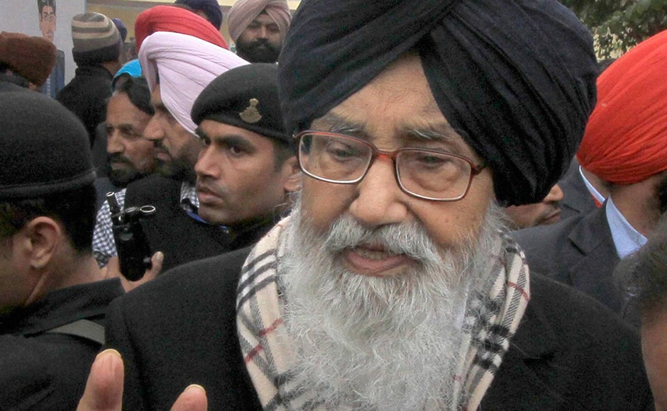 Punjab Chief Minister Parkash Singh Badal showing a victory sign after casting his vote in Badal village in Muktsar district on Saturday. The Akali Dal, BJP and Congress — the traditional parties on Punjab's political scene, are not only holding on to their existing political space but also fighting hard to ward off the challenge from AAP. PTI. Punjab Chief Minister Parkash Singh Badal showing a victory sign after casting his vote in Badal village in Muktsar district on Saturday. The Akali Dal, BJP and Congress — the traditional parties on Punjab's political scene, are not only holding on to their existing political space but also fighting hard to ward off the challenge from AAP. PTI.