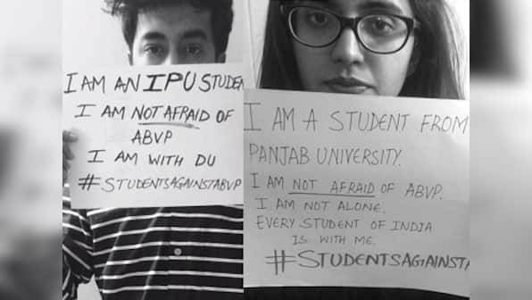 Ramjas clash: Display photos of 'students against abvp' go viral as freedom of speech debate marches on