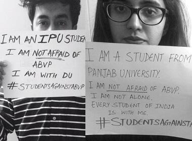 Ramjas clash: Display photos of 'students against abvp' go viral as freedom of speech debate marches on