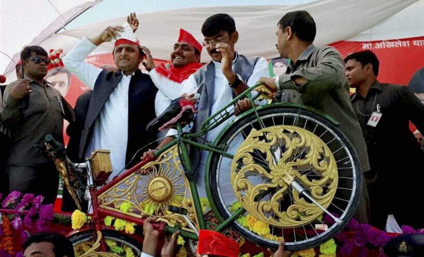 UP Chief Minister Akhilesh Yadav in Varanasi. PTI