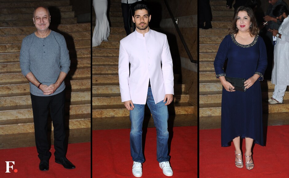 Anupam Kher, Sooraj Pancholi and Farah Khan. Sachin Gokhale/Firstpost Anupam Kher, Sooraj Pancholi and Farah Khan. Sachin Gokhale/Firstpost