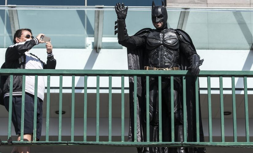 A man dressed as Batman during the ceremony at Madeira Airport. Getty Images