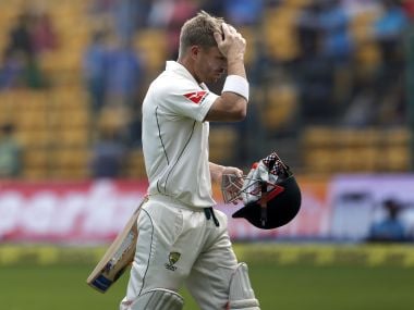 Australia's David Warner leaves the ground after being dismissed during the second Test. AP