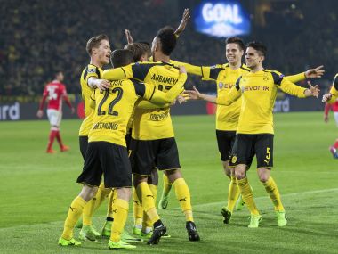 Champions League: Pierre-Emerick Aubameyang hat-trick fires Dortmund into quarters Champions League: Pierre-Emerick Aubameyang hat-trick fires Dortmund into quarters