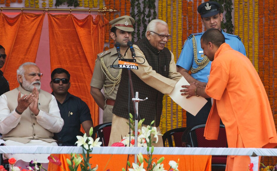 The five-term MP from Gorakhpur, who lacks administrative experience, was on Saturday unanimously elected the BJP legislature party leader at a meeting of the newly elected MLAs, in a move that took many by surprise. AP The five-term MP from Gorakhpur, who lacks administrative experience, was on Saturday unanimously elected the BJP legislature party leader at a meeting of the newly elected MLAs, in a move that took many by surprise. AP