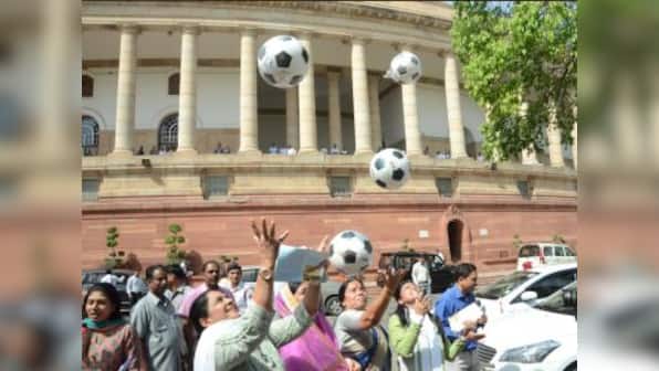 Watch: MPs play football outside Parliament to promote U-17 Fifa World Cup 2017