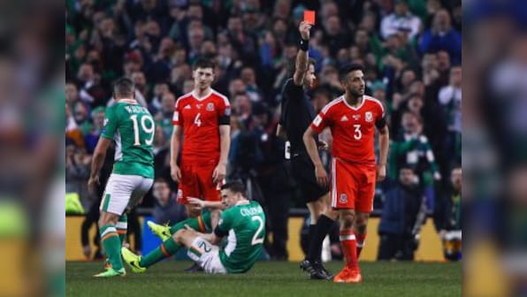 Wales' Joe Allen says Neil Taylor was 'in bits' after his foul left Seamus Coleman with a broken leg