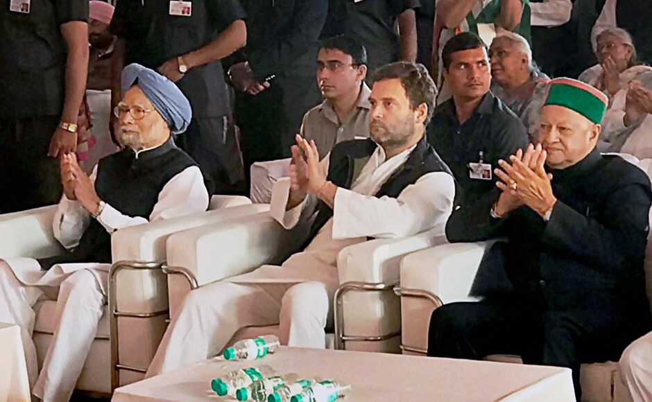 Congress vice-president Rahul Gandhi and former prime minister Manmohan Singh were also present at the swearing-in ceremony. PTI Congress vice-president Rahul Gandhi and former prime minister Manmohan Singh were also present at the swearing-in ceremony. PTI