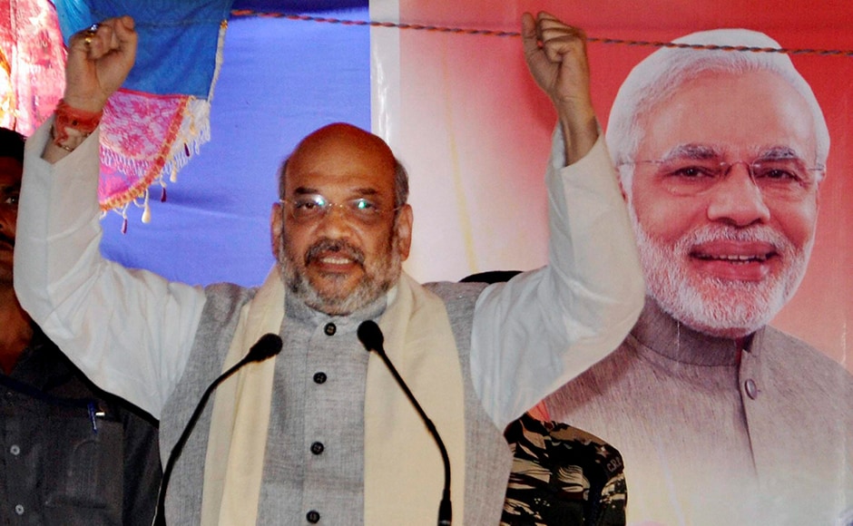 BJP president Amit Shah while campaigning in Imphal pledged that corruption cases involving leaders of the incumbent Congress government would be duly investigated and all those found guilty would be imprisoned if his party took power. PTI BJP president Amit Shah while campaigning in Imphal pledged that corruption cases involving leaders of the incumbent Congress government would be duly investigated and all those found guilty would be imprisoned if his party took power. PTI