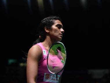 PV Sindhu during the All England Open Badminton Championships. Getty