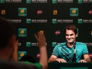 Roger Federer being grilled by school kids at the Indian Wells Masters. Image courtesy: YouTube