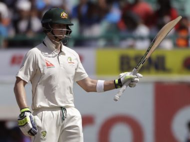 Steve Smith scored a brilliant hundred in Dharamsala on Day 1. AP