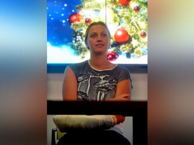 Petra Kvitova has started to use her hand in daily life, said her entourage. AFP