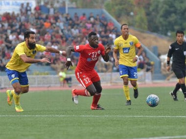 I-League action between Aizawl FC beat Mumbai FC. Image courtesy: Twitter/@ILeagueOfficial