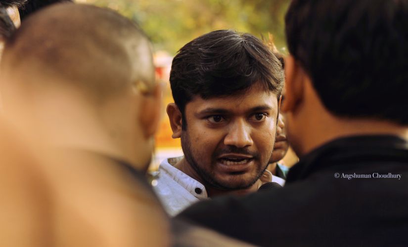 Former JNUSU leader Kanhaiyaa Kumar at the students' march in Delhi. Image courtesy: Angshuman Choudhury