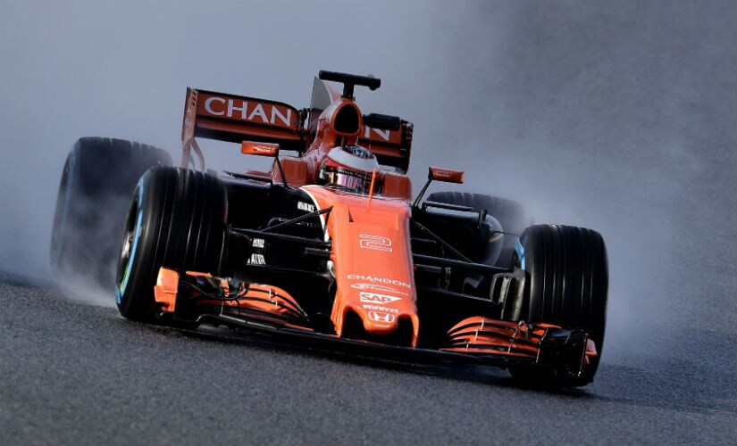 McLaren-Honda's Stoffel Vandoorne drives on the outskirts of Barcelona during tests for the Formula One Grand Prix season. AFP