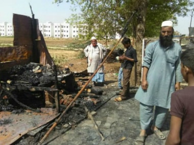 Meat shop sets on fire in Uttar Pradesh. Image courtesy: News18