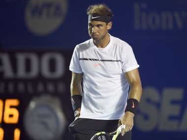Rafael Nadal during his match against Sam Querrey on Saturday. AFP