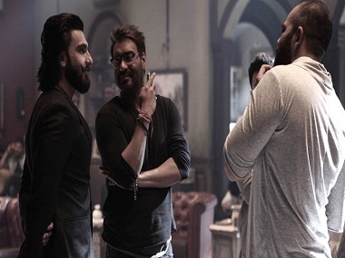 Ranveer Singh visits Rohit Shetty, Ajay Devgn on Golmaal Again sets; a film on the cards? Ranveer Singh visits Rohit Shetty, Ajay Devgn on Golmaal Again sets; a film on the cards?