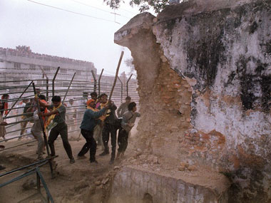 File photo of the 6 December 1992 Babri Masjid demolition. AFP
