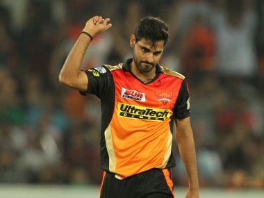 SRH's Bhuvneshwar Kumar picked up a five-for against KXIP. IPL/SportzPics