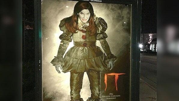 Caitlyn Jenner as Pennywise the clown? Conservative street artist spoofs Stephen King's It posters