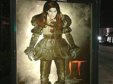 Caitlyn Jenner as Pennywise the clown? Conservative street artist spoofs Stephen King's It posters Caitlyn Jenner as Pennywise the clown? Conservative street artist spoofs Stephen King's It posters