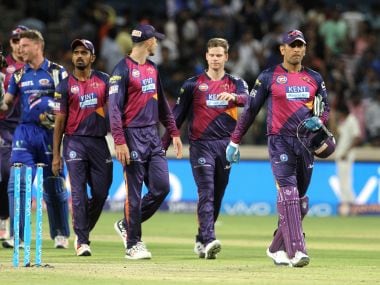 File photo of Rising Pune Supergiant MS Dhoni along with his teammates during IPL 2016. Sportzpics