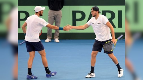 Davis Cup: USA's Jack Sock, Steve Johnson win doubles to keep quarter-final tie against Australia alive