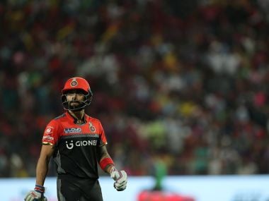 Royal Challengers Bangalore captain Virat Kohli departs during the match against Rising Pune Supergiant. Sportzpics/IPL